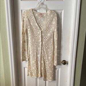 Chic Cream Crochet Cardigan